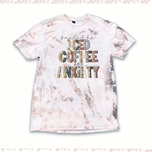 Iced Coffee & Anxiety Bleached T-Shirt